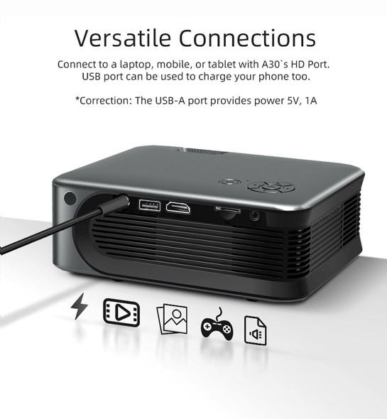 AUN A30 MINI Projector Portable Home Theater Beamer 3D Cinema LED