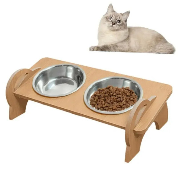 Elevated Feeding Supplies With Steel And Watering Cat Raised Feeder Dogs For Stand Bowls & Food Tall Double Stainless