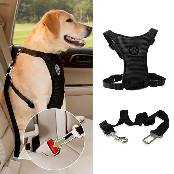 4 Colors Breathable Mesh Dog Leash Harness With Adjustable Straps Chest Straps Dog Harness Pet Car Safety Seat Belt Automotive