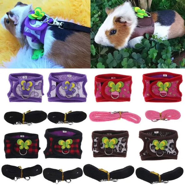 Hamster Harness Vest Adjustable Leash Set for Guinea Pig Chinchilla Mice Rat Ferret Small Animal Accessories