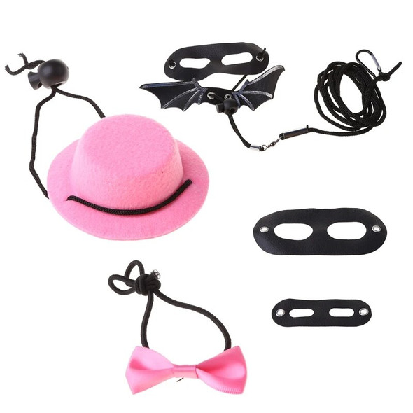 Lizard Traction Rope Hat Bow Tie Soft Leather Reptile Bearded Dragon Harness Leash Halloween Costume Clothes Pet Supplies for