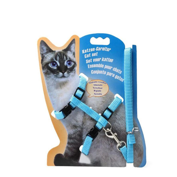Pet Cat Collar Harness And Leash Adjustable Nylon Pet Traction Dog Kitten Halter Collar Cats Products For Cat Pet Harness Collar