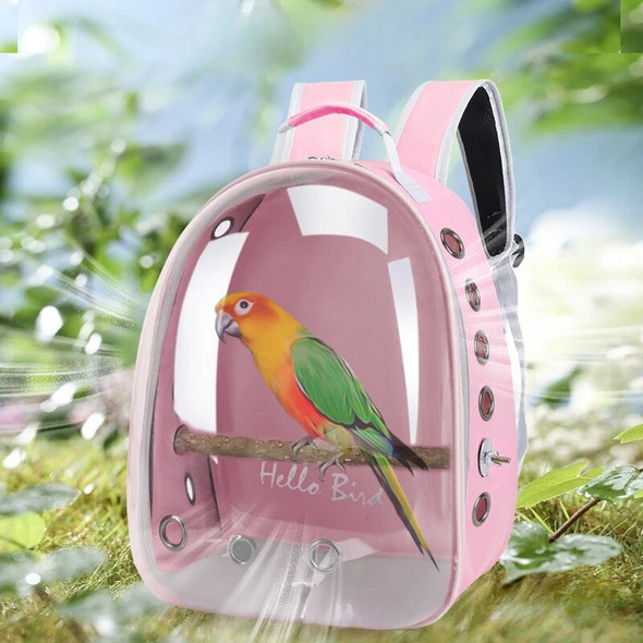 Carrier Space Bag Pet Backpack with Prech and Feeder Cups for Parakeet Cockatiel Travel Acrylic Portable Bird Parrot Cage