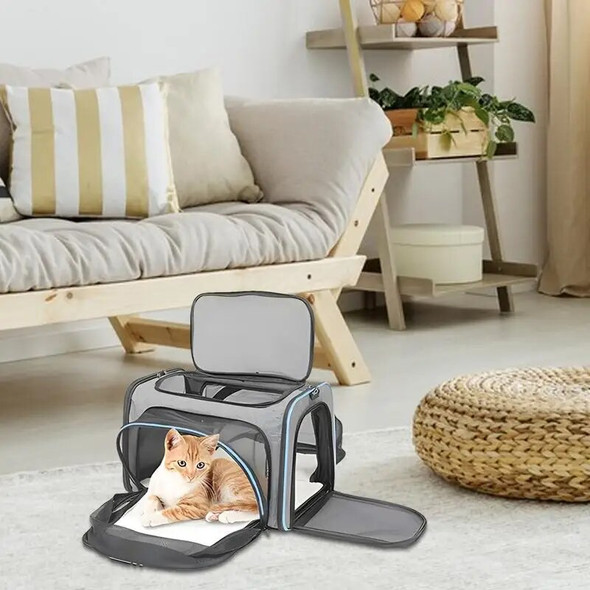 Pet Bags For Travel Mesh Foldable Pet Carry Bag Portable Pet Carrier For Biking Car Travel Breathable Cat Bags For Camping