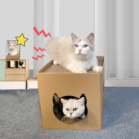 Cardboard Cat House Scratcher Box For Indoor Cats Cat Play House With Scratcher Pad Cat House Scratcher Cat Scratch Toy For Cats