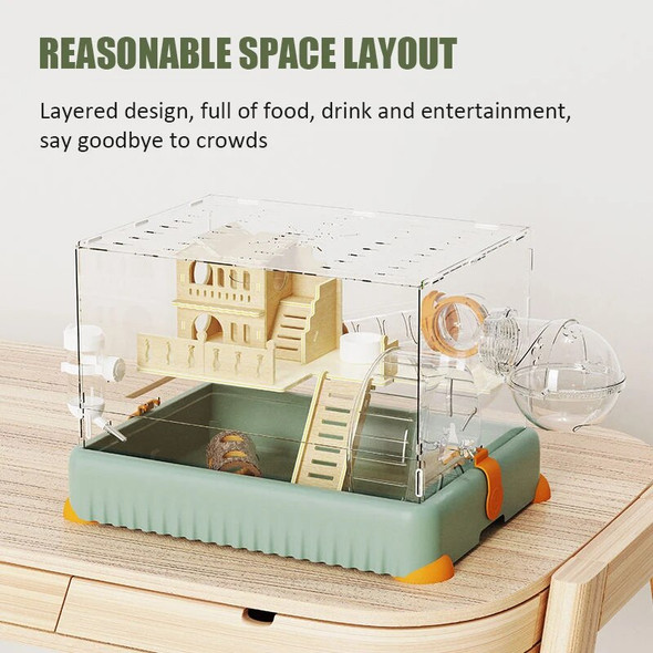 Transparent Hamster Cages Breathable Small Animals Cage Panoramic Acrylic Hamster Habitats Rabbit Breeding Box Guinea Pig House