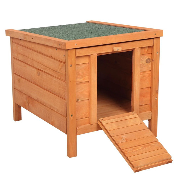20" Wooden Waterproof Rabbit Hutch Pet Cage Bunny Chicken Coop Small Animal House Habitat Natural Wood Color[US-Stock]
