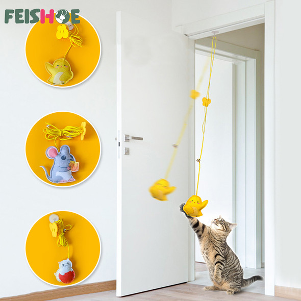 Interactive Cat Toy Hanging Simulation Cat Toy Funny Self-hey Interactive Toy for Kitten Playing Teaser Wand Toy Cat Supplies