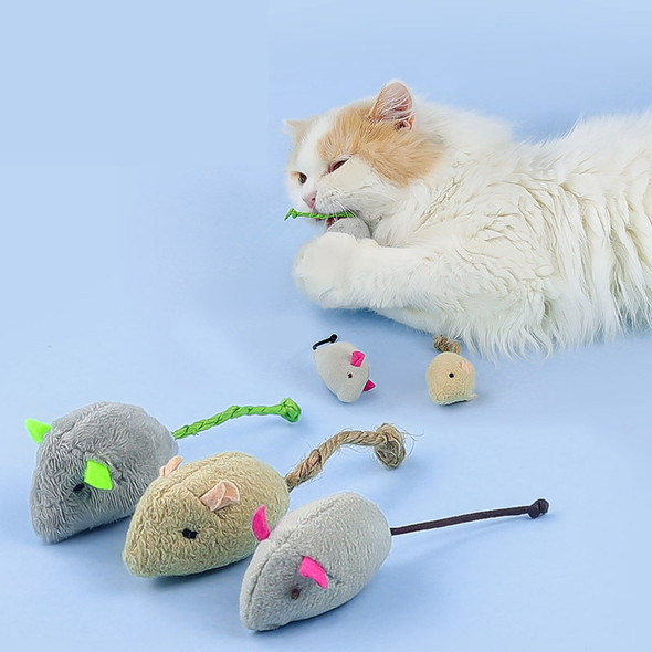 5/10pcs Cat Toy Plush Simulation Mouse Toys For Cats Interactive Kitten Toy Bite Resistance Catnip Cat Playing Toys Pet Supplies