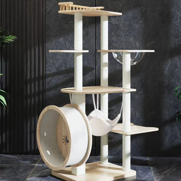 New High Quality Large luxury Cat Tree house Tower cat wheel exercise Cats Treadmill