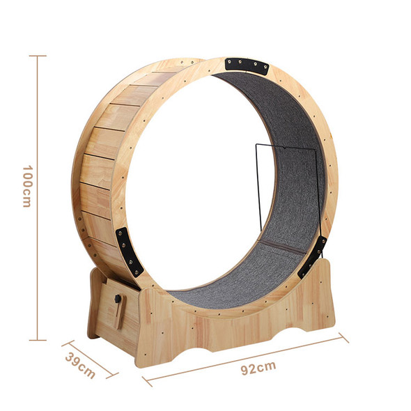 cat toy wheel Eco-Friendly Wooden Pet Exercise Wheel Treadmill Toy for Cat Running