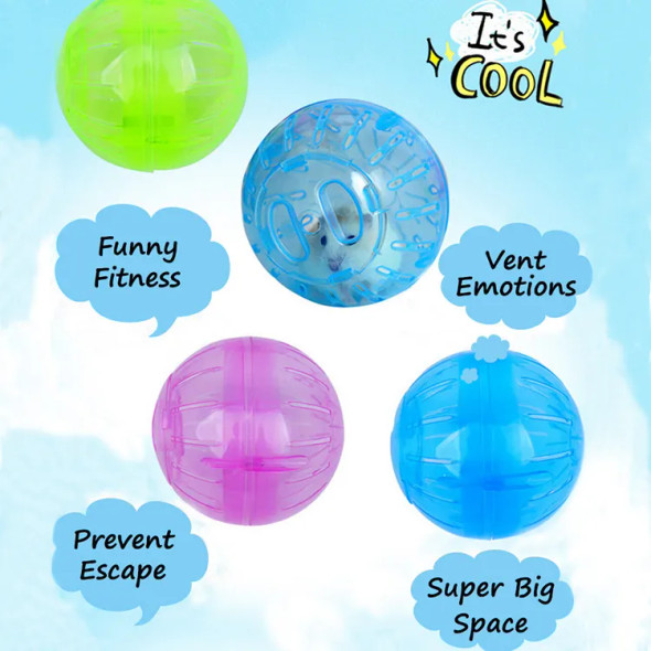 Pet Running Ball Plastic Transparent Grounder 10cm Jogging Hamster Pet Small Exercise Guinea Pig Mini Trot Ball