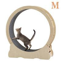 Cat Exercise Wheel Running, Spinning, and Scratching Fun, Cat Treadmill with Carpeted Runway