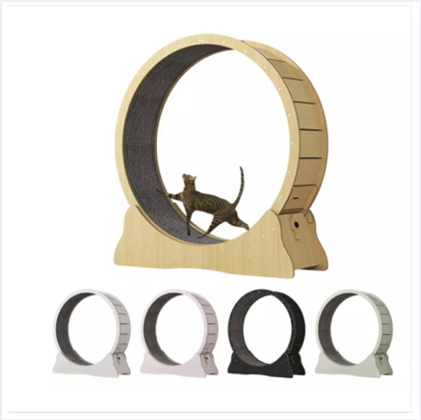 OEM ODM Interactive Anti-depression Fiber board Wooden Pet Tread Exercise Running Wheel Cat Pet Dog Fun Treadmill Toy