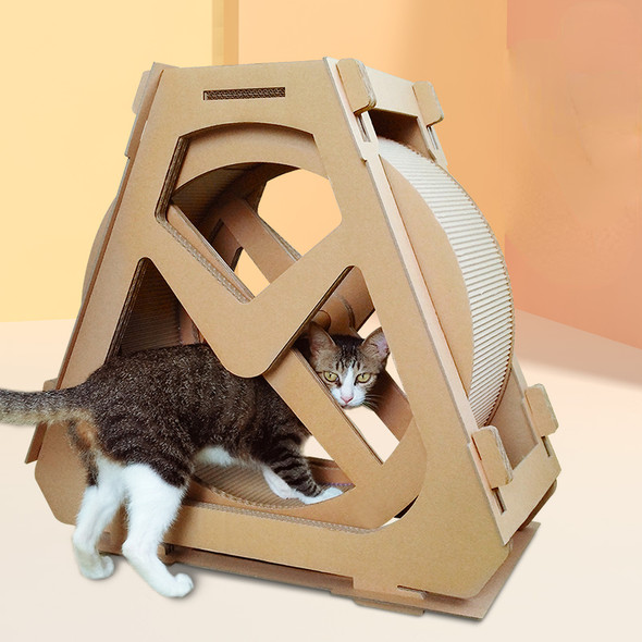 Water Wheel Ferris Wheel Corrugated Paper Cat Scratch Board , Cat Exercise Treadmill, Pet Furniture Cat Climbing Frame Cats Toys