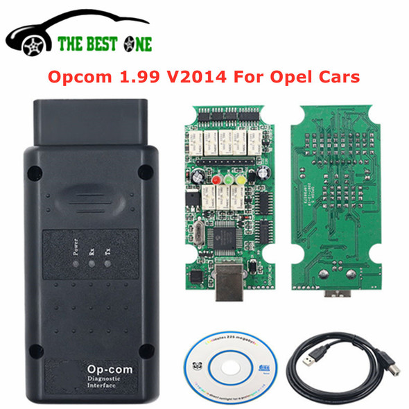 Newest For Opel Opcom 1.99 V2014 120309a CAN BUS OBD2 Scanner OP-COM V1.99 PIC18F45K80 Car Diagnostic Tool Free Shipping