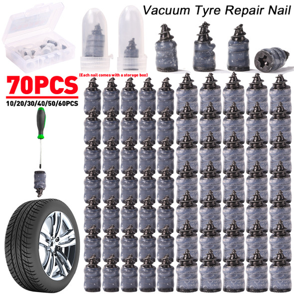 70-10PCS Universal Vacuum Tyre Repair Set For Car Motorcycle Scooter Rubber Tubeless Tire Repair Kit Glue Free Repair Tire Nails