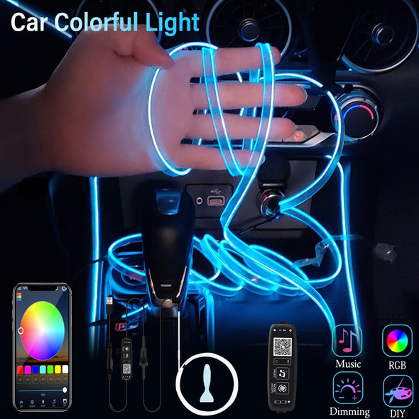 LED Car Interior Decoration USB Atmosphere lamp RGB Light EL  Optic