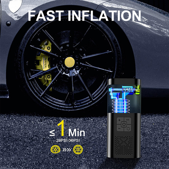 Podofo Handheld Air Compressor Digital Pressure Gauge Portable Air Pump Inflatable Digital Tire Pump For Car Balls