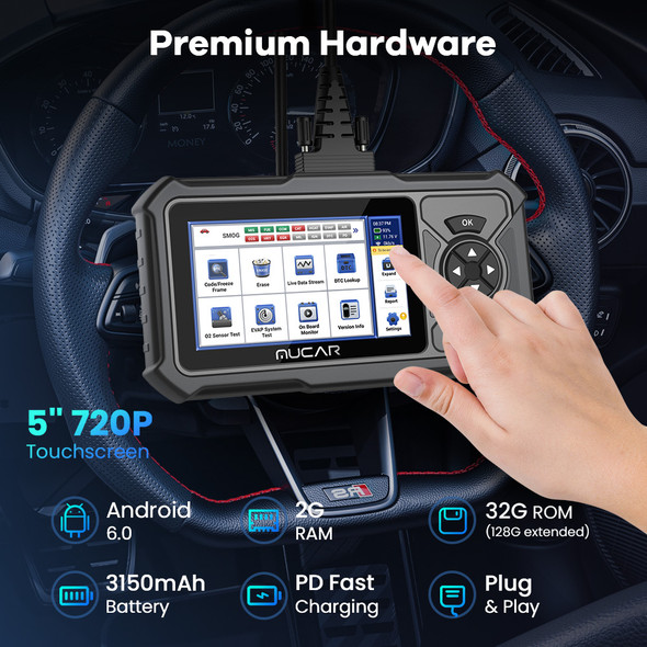 MUCAR CDE900 Pro OBD2 Diagnostic Tool Full System Diagnose 28 Reset/Maintenance Bi-directional ECU Coding obd 2 Scanner 32GB