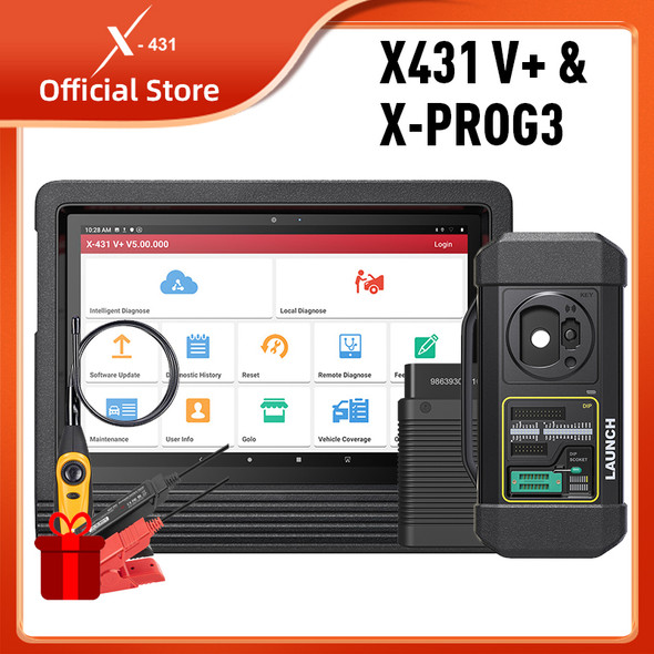 X-431 LAUNCH V+ & X-PROG3 Set X431 Diagnostic Scanner Key Programming Tool All Key Lost Key Programmer IMMO Immobilizer OBDII