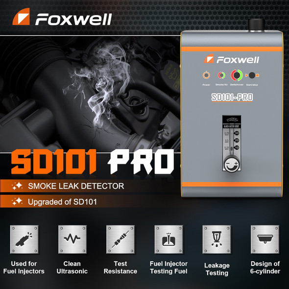 FOXWELL SD101 PRO EVAP Smoke Leak Detector Automotive Builtin Air Pump Car Smoke Generator Leakage Locator Smoke Inspection Tool