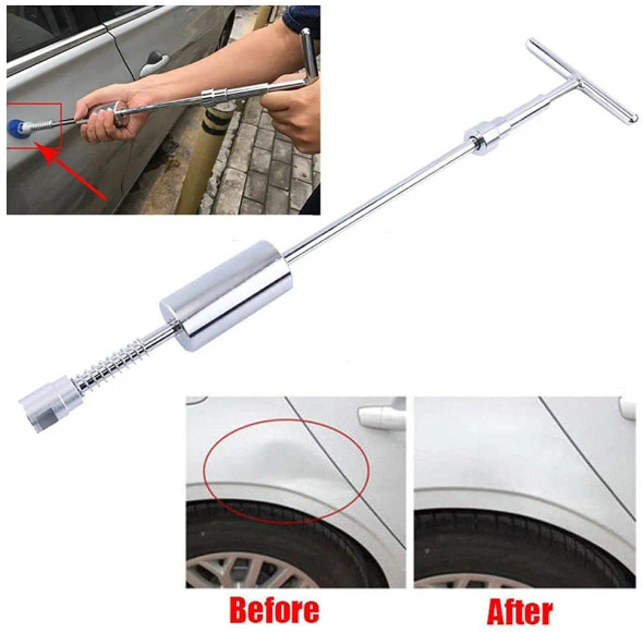 Car Dent Puller Repair T Dent Tool Auto Body Paintless Body Part Mechanical Sheet Metal Slide Removal Slide Hammer Reverse+18Pcs