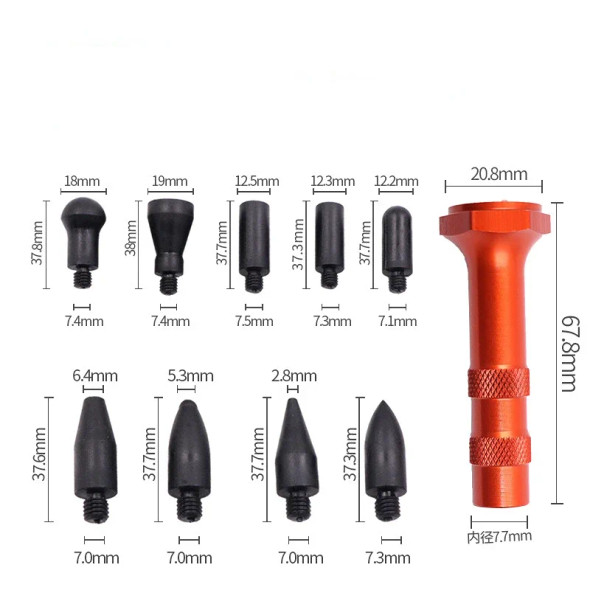 Car Body Paintless Repair Tool Rubber Hammer Leveling Pen Protruding Points Leveling Elasticity Car Bumps Dents Shaping