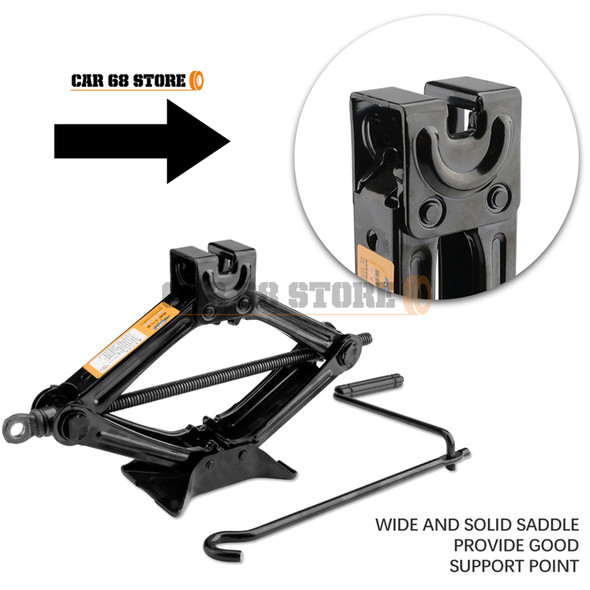 1.5/2T Car Automotive Scissor Jack Stainless Steel Chromed High Quality Metal Emergency Crank Lift Stand Tool Auto Repair Tool