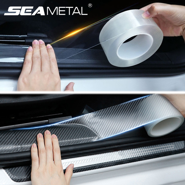 SEAMETAL Car Stickers Door Edge Protector Universal Car Door Sill Sticker Anti Scratch Transparent Film Auto Threshold Guard