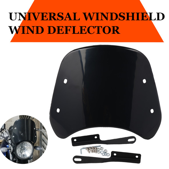 Motorcycle Universal Black Windshield Wind Deflector Windscreen Fairing For Harley Honda For Yamaha Kawasaki Suzuki Cafe Racer