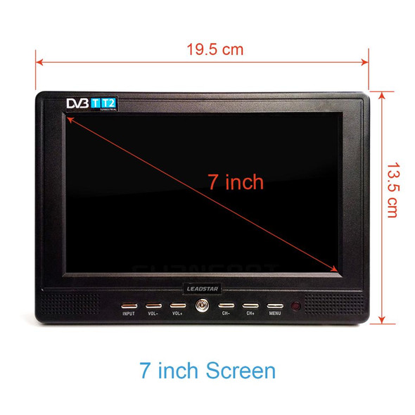 D768 7 Inch DVB T2 ATSC TDT Digital And Analog Mini Small Car TV