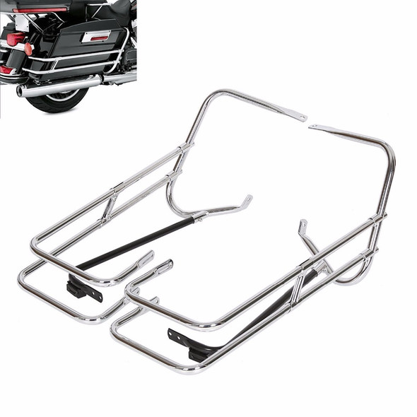 Motorcycle Twin Rail Saddlebag Guard For Harley Touring Electra Glide CVO Road King Road Street Glide 1997-2008