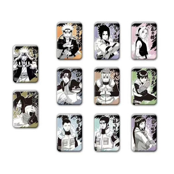 KAYOU Naruto Badge Collection Cards Fire Will Successor Badge BR Card Anime Character Hinata Tsunade Sasuke Collection Card Gift