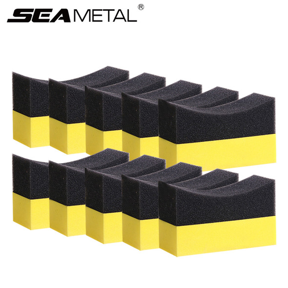 5/10pcs Auto Cleaning Sponge Brush Set for Car Wheel Tire Wash Wipe Water Suction Sponge Pad Wax Polishing Tyre Brushes Tools