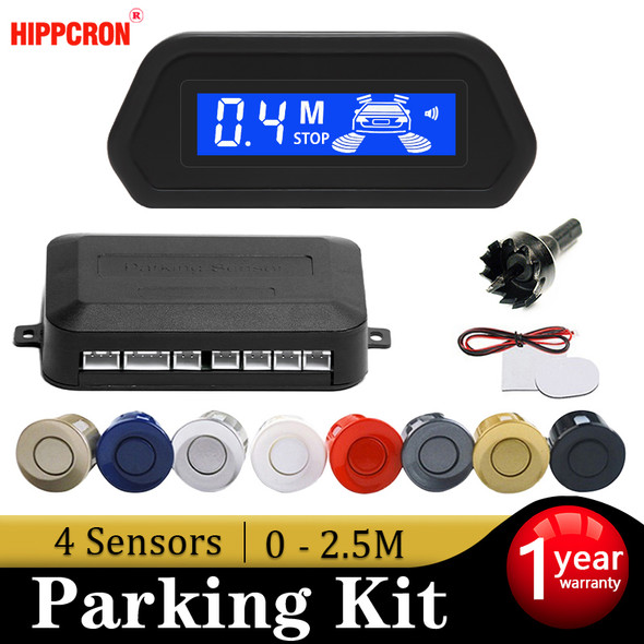 Hippcron Car Parking Sensor With Auto Parktronic Reverse LED Monitor 4 Sensors Radar Detector System Backlight Display