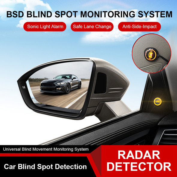 Car Blind Spot Detection 12V Blind Spot Monitoring System IP67 Waterproof Parking Sensor Kit Assist Lane Changing Warning System