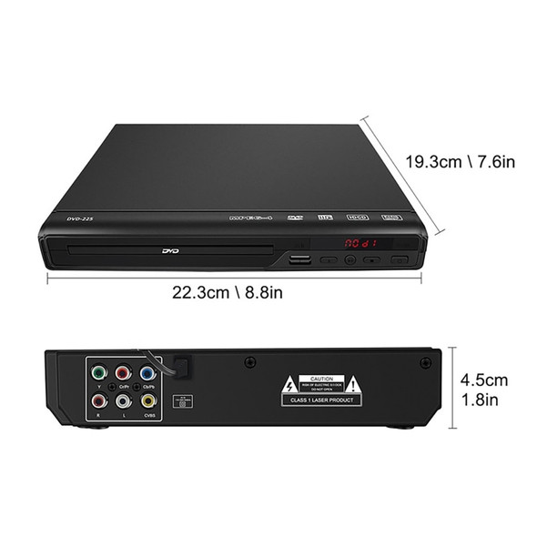 DVD Player for TV, All Region Free DVD CD Discs Player AV Output Built