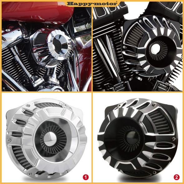 Black CNC edge cut air intakes For harley touring FLHX FLHR FLHT FLTR 2017-2022,air cleaners For harley Softail fatboy 2018-2022