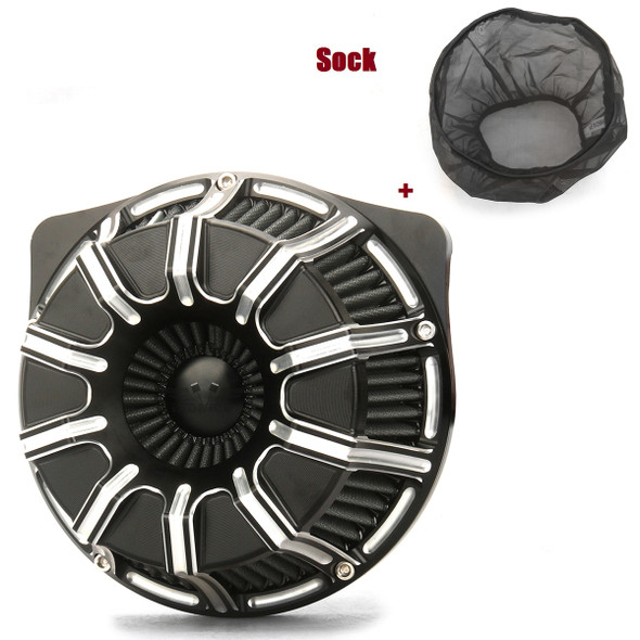 CNC Gauge Cut Stage One Air Cleaner Intake Filter Rain Socker Cover Fit For harley Dyna 00-17 Softail 00-15 touring glide 01-07