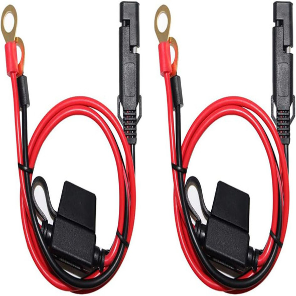 2FT Motorcycle Battery Charger Cable SAE to O-ring Terminal Quick Disconnect Assembly Extension Cable