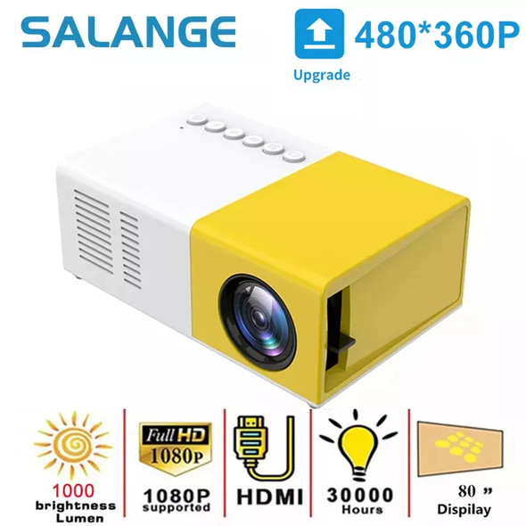 Salange J9pro Mini Projector Led Home Media Player Audio Portable