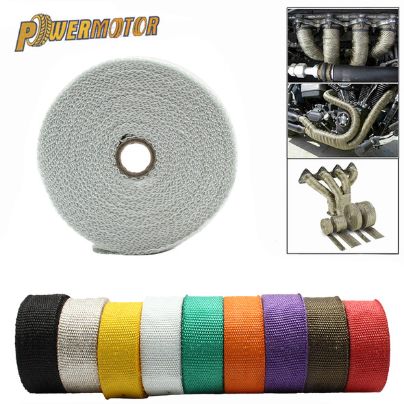 Enduro Motocross Muffler Thermal Tape Exhaust System Motorcycle Heat Wrap Shield Fiberglass with Stainless Ties 5cm 5M Dirt Bike