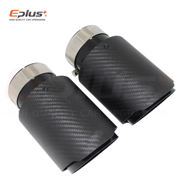 Car Matte Carbon Fibre Exhaust System Muffler Pipe Tip Straight Universal Black Stainless Mufflers Decorations For Akrapovic