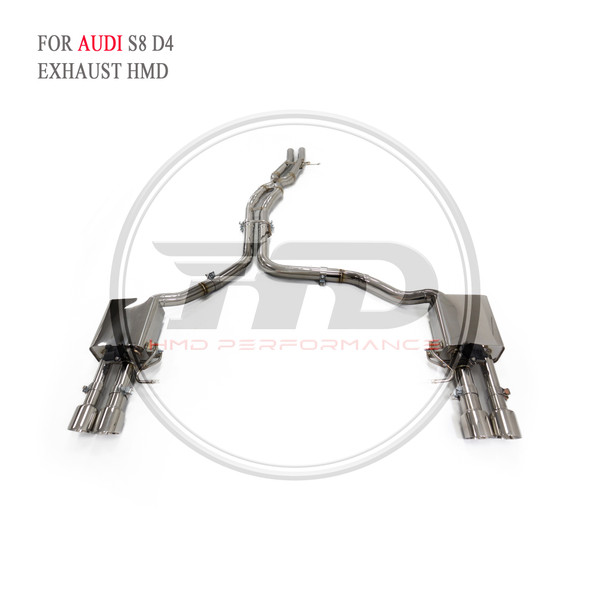 HMD Exhaust System High Flow Performance Catback for Audi S8 D4 Car Accessories with Valve