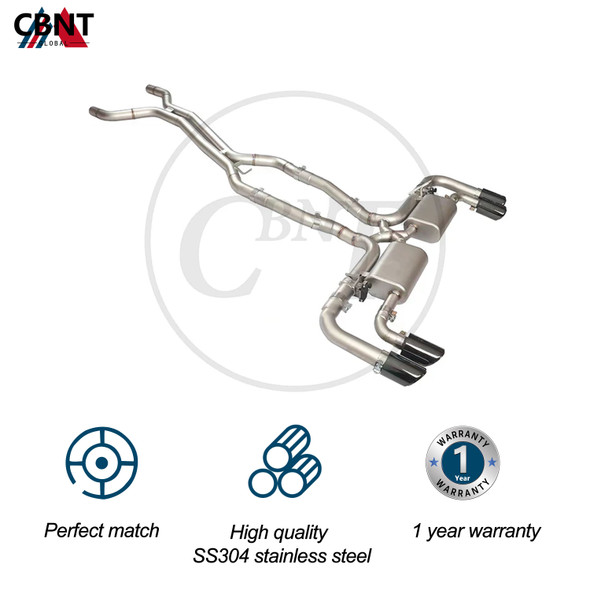 CBNT Valved Catback Exhaust Pipe System with Valve Muffler for Porsche Cayenne 958 3.0T 3.6L 3.6T 4.8L 4.8T 2010-2017