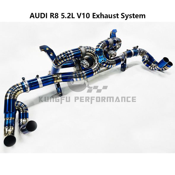 KUNGFU PERFORMANCE TITANIUM High Quality VALVED Catback For AU DI R8 5.2L V10 Exhaust System