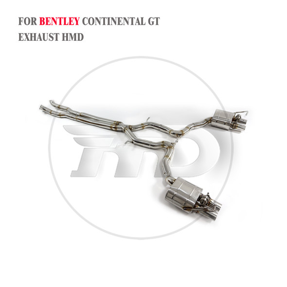 HMD Stainless Steel Exhaust System Performance Catback for Bentley Continental GT W12 6.0T Muffler With Valve X Middle Pipe