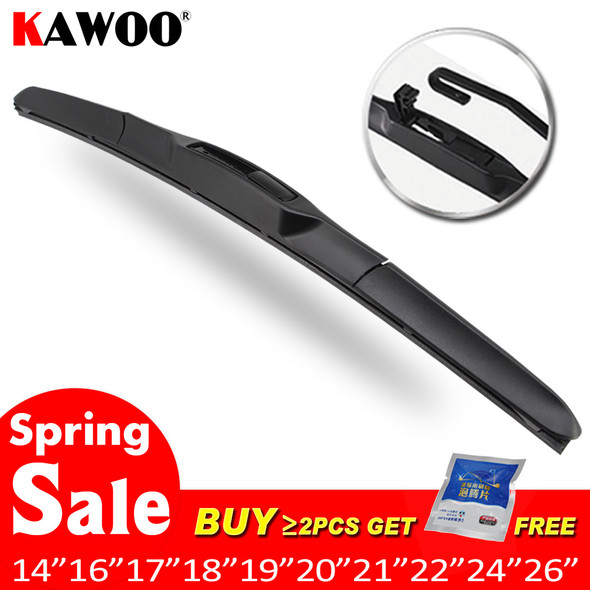 Car Wiper Blade Universal U Hook Type 14"16"17"18"19"20"21"22"24"26" Windscreen Windshield Rubber Hybrid Auto Wipers Accessories