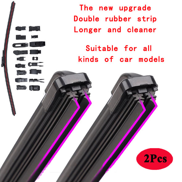 For VW T-ROC SUV A11 2017 2018 2019 2020 2021 2022 Car Accessories Red Window Brushes Double Rubber Windshield Wiper Blades